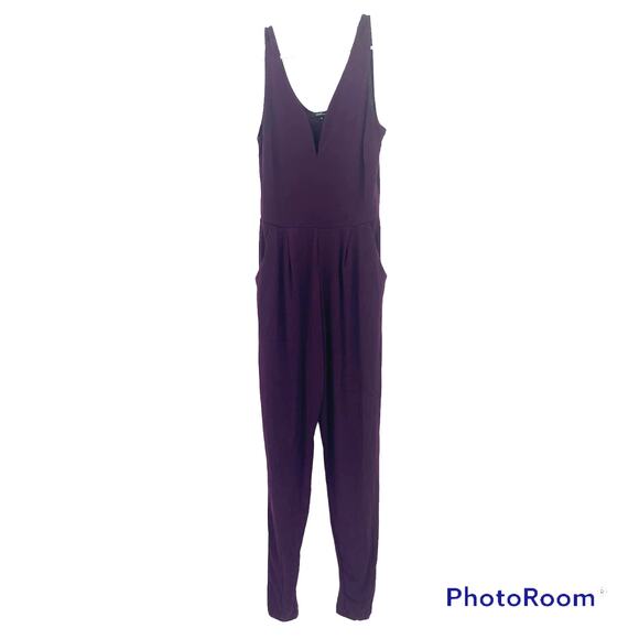 Ambiance Notch V-Neck Sleeveless Jumpsuit Purple Size Medium - Picture 1 of 11